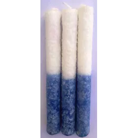 Esoterika - Candela esoterica bianca e azzurra al sale -