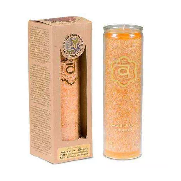 Esoterika - Candela Profumata 2° Chakra Stearina 100 Ore -- 21x6,5 Cm