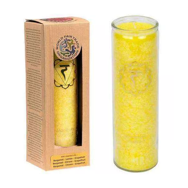 Esoterika - Candela Profumata 3° Chakra Stearina 100 Ore -- 21x6,5 Cm