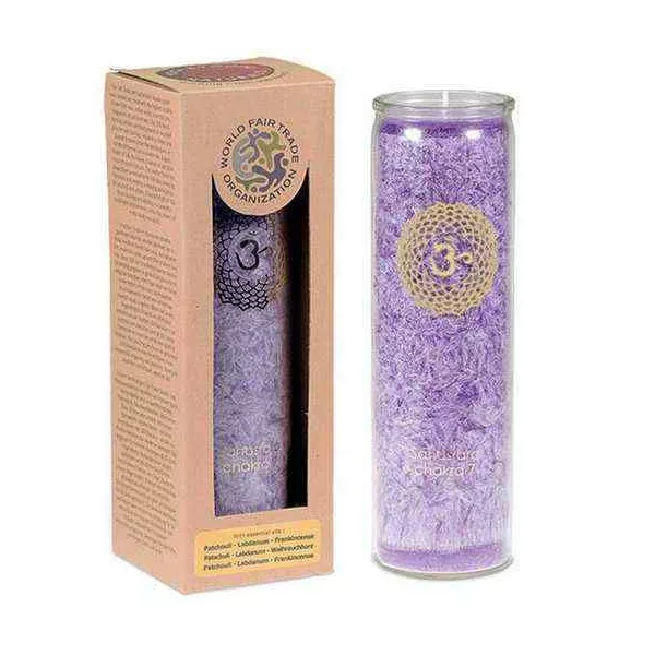 Esoterika - Candela Profumata 7° Chakra Stearina 100 Ore -- 21x6,5 Cm