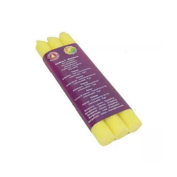 Esoterika - Candela ‘Da Tavola’ Profumata 3° Chakra Giallo X 3 -- 21x2