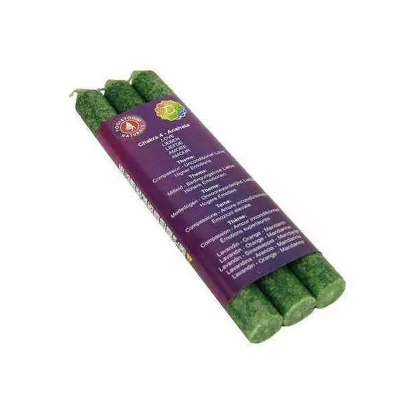 Esoterika - Candela ‘Da Tavola’ Profumata 4° Chakra Verde X 3 -- 21x2,
