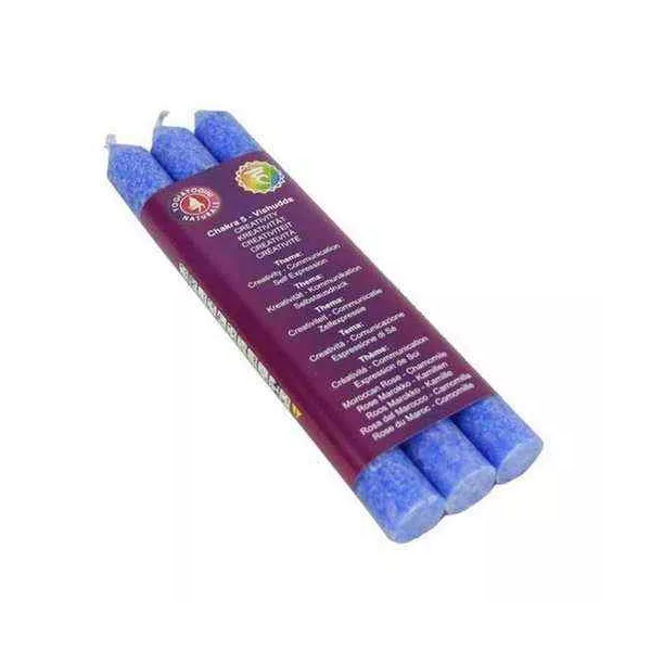 Esoterika - Candela ‘Da Tavola’ Profumata 5° Chakra Blu X 3 -- 21x2,2 