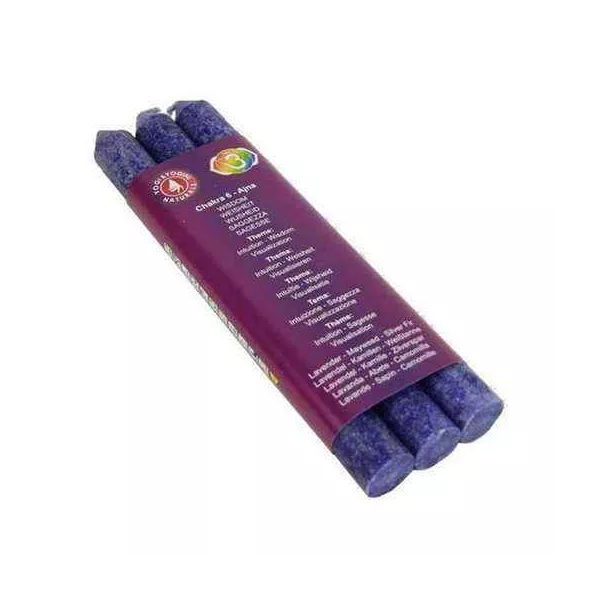 Esoterika - Candela ‘Da Tavola’ Profumata 6° Chakra Indaco X 3 -- 21x2