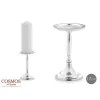 Esoterika - Candelabro base per cero in alluminio argentato cm 12