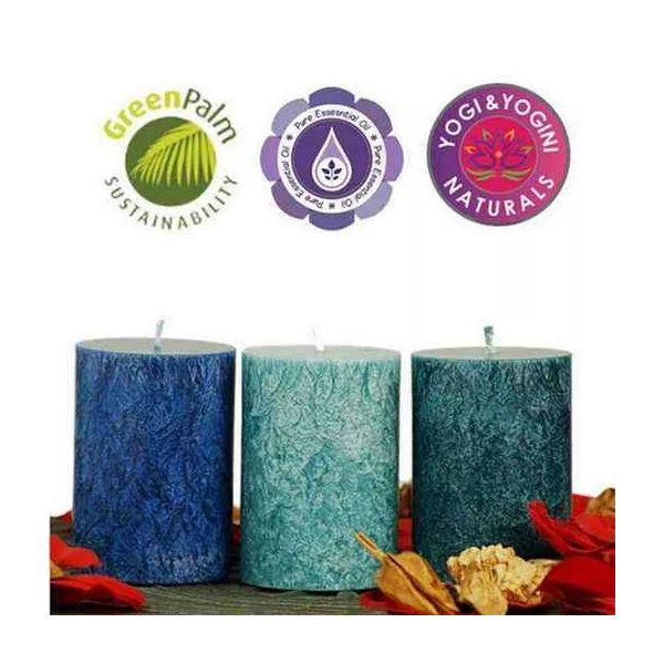 Esoterika - Candele Alla Stearina Sostenibili 3 X Ocean -- 8x5,5 Cm