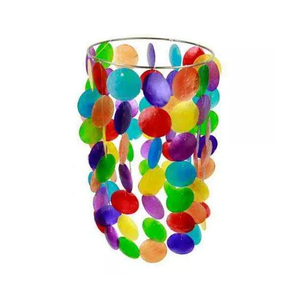 Esoterika - Chakra Campana A Vento In Conchiglia Capiz Grande -- 35 Cm