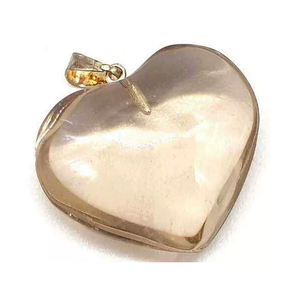 Esoterika - Ciondolo A Cuore In Quarzo fumè con passante -- 3,0 Cm