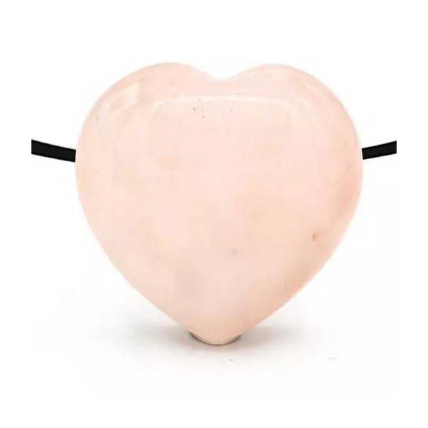 Esoterika - Ciondolo A Cuore Quarzo Rosa Con Foro -- 2,5 Cm