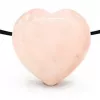 Esoterika - Ciondolo A Cuore Quarzo Rosa Con Foro -- 2,5 Cm