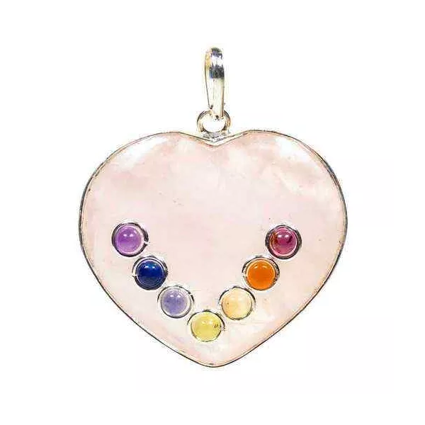 Esoterika - Ciondolo Chakra A Forma Di Cuore In Quarzo -- 3 Cm