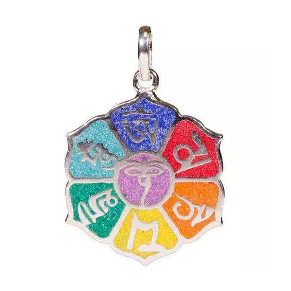 Esoterika - Ciondolo Chakra Om Mani Padme Hum -- 3,5 Cm