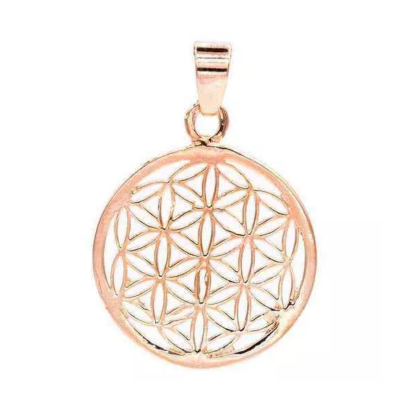 Esoterika - Ciondolo Fiore Della Vita In Ottone Color Oro Rosa -- 2,5 