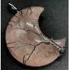 Esoterika - Ciondolo Luna con Albero della Vita in Quarzo rosa