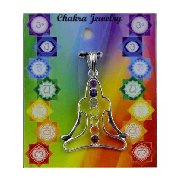 Esoterika - Ciondolo Meditation Chakra Argentato -- 4 Cm