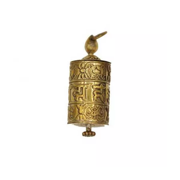 Esoterika - Ciondolo Ruota Di Preghiera Con Ompmh Oro -- 4x1,9 Cm