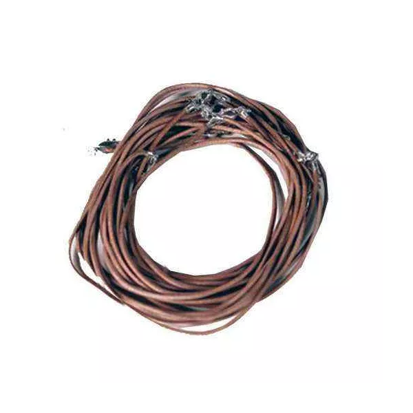 Esoterika - Collana Pelle Chiusura A Moschettone Marrone Chiaro -- 45 