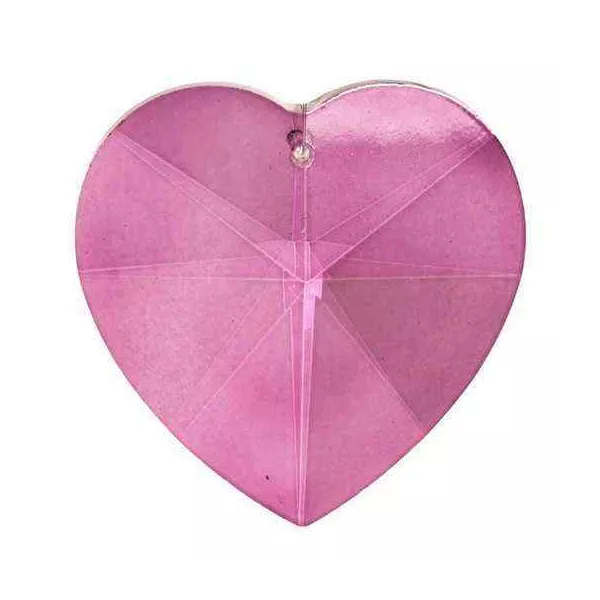 Esoterika - Cristallo cattura luce a forma di cuore rosa -- 5 cm
