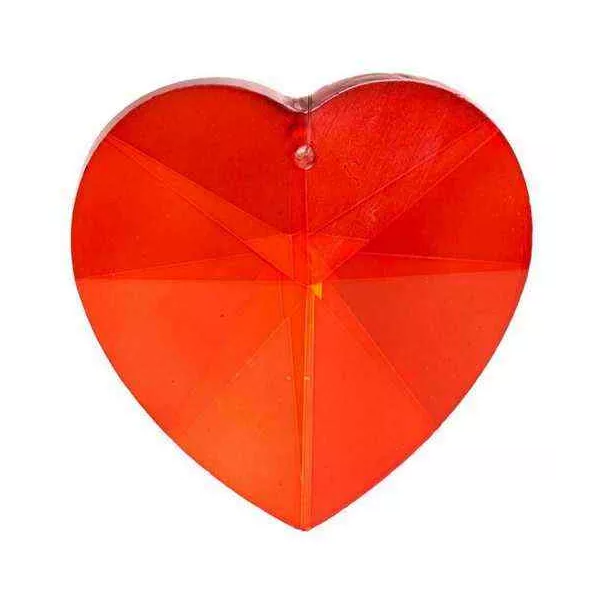Esoterika - Cristallo cattura luce a forma di cuore rosso -- 5 cm