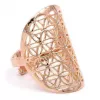 Esoterika - Anello Fiore Della Vita In Ottone Color Oro Rosa -- 3x2 Cm