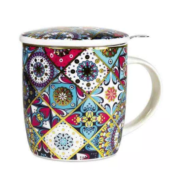 Esoterika - Confezione regalo Mug Mandala da tè orientale -- 400 ml