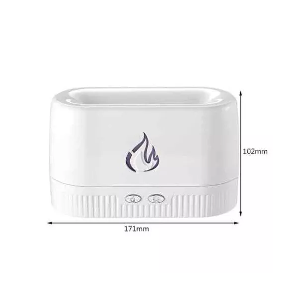 Esoterika - Diffusore per essenze ad ultrasuoni bianco effetto fiamma