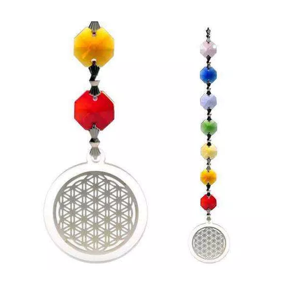 Esoterika - Feng Shui Fiore della Vita color argento -- 20 cm
