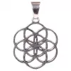 Esoterika - Fiore della vita ciondolo ottone color argento -- 3 cm