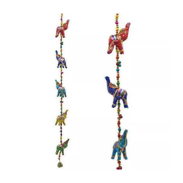 Esoterika - Ghirlanda decorativa con elefanti vestiti -- 80 cm