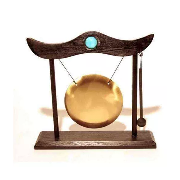 Esoterika - Gong Piccolo Con Struttura In Legno E Battacchio -- 24x22 