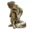 Esoterika - Statua Buddha accovacciato manrtello argento