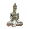 Esoterika - Statua Buddha in preghiera manrtello argento antico
