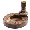 Esoterika - Incensiera in legno di mango a flusso inverso backflow -- 
