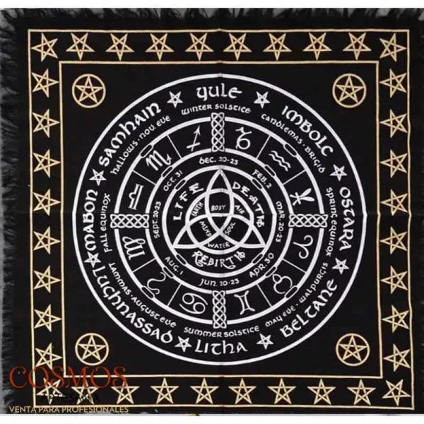 Esoterika - Tappetino Simboli esoterici per carte/Altare -- 60x60 Cm