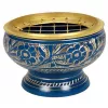 Esoterika - Incensiera Per Carbonella In Ottone Blu -- 6.5x4.5 Cm