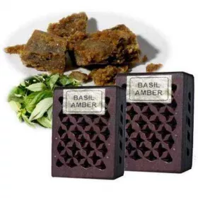 Esoterika - Incenso Resina Basilico/Ambra In Scatola Legno -- 6x4 Cm