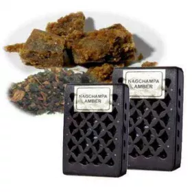 Esoterika - Incenso Resina Nag Champa/Ambra In Scatola Legno -- 6x4 Cm