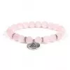 Esoterika - Mala/braccialetto elastico Quarzo rosa con Buddha