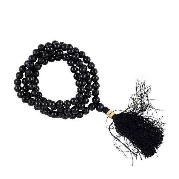 Esoterika - Mala 108 perle onice nero qualità AA -- 0.7 cm