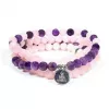 Esoterika - Mala elastico Quarzo rosa/Ametista con Buddha