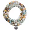 Esoterika - Mala in Amazzonite elastico con Buddha -- 0.8 cm