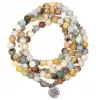 Esoterika - Mala in Amazzonite elastico con Ohm -- 0.8 cm