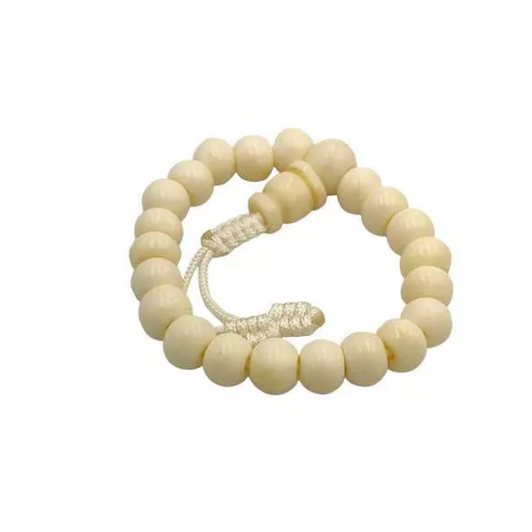 Esoterika - Mala in osso naturale 21 grani regolabile -- 0.8 cm
