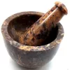 Esoterika - Mortaio E Pestello In pietra Saponite Nera marmorizzata --