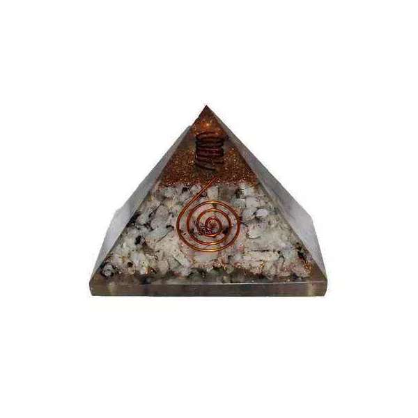 Esoterika - Orgonite piramide Pietra di Luna -- 7.5x7.5x6 cm