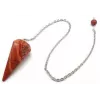 Esoterika - Pendolo Diaspro Rosso Sfaccettato Appuntito -- 3,5 Cm