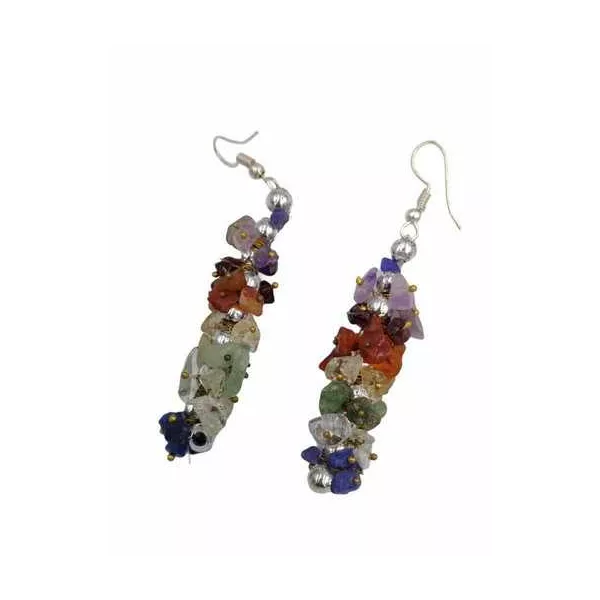 Esoterika - Orecchini con pietre dei 7 Chakra -- 6 cm