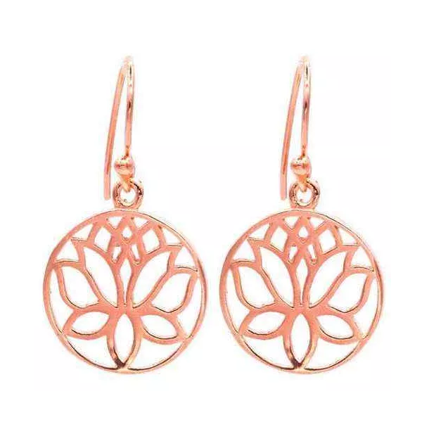 Esoterika - Orecchini Loto in ottone color rame -- 1.8 cm