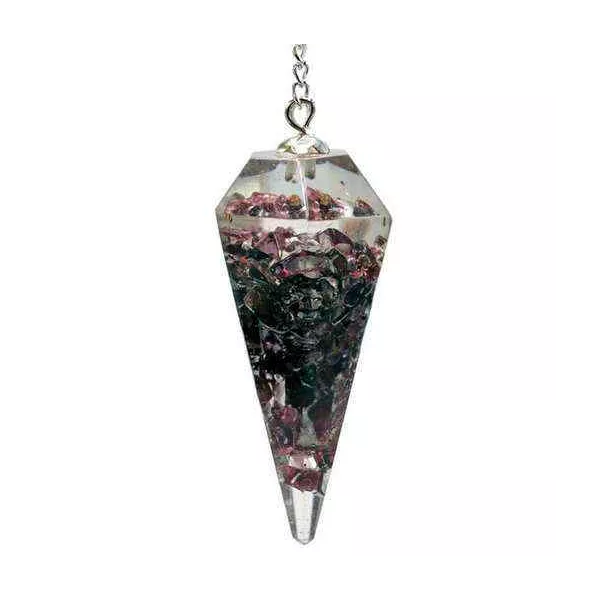 Esoterika - Orgone Pendolo Granato Sfaccettato Appuntito -- 11 G- 4 Cm