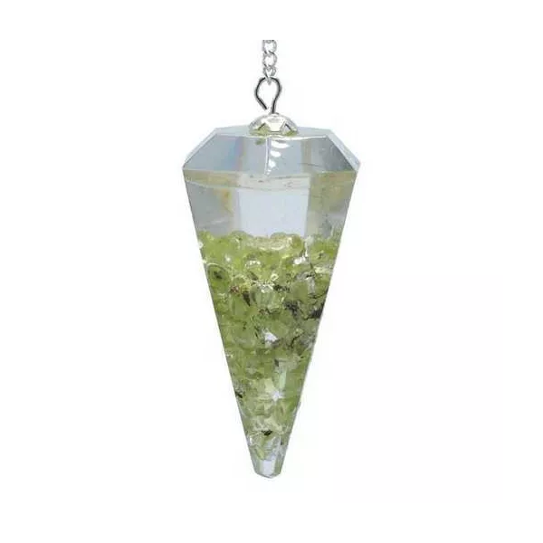 Esoterika - Orgone Pendolo Peridoto Sfaccettato Appuntito -- 11 G- 4 C